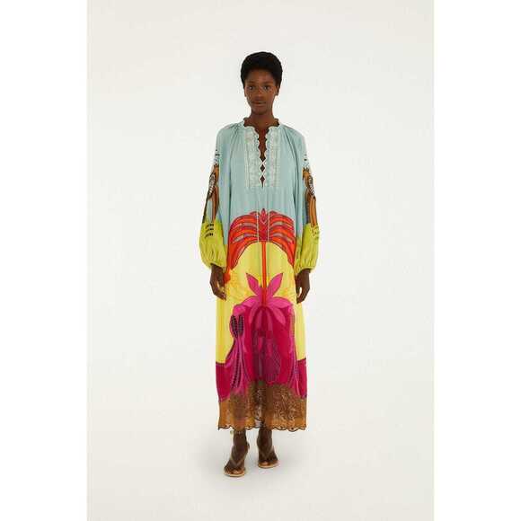FARM Rio Dresses & Skirts - Multicolor Usiacuri Embroidered Richelieu Maxi Dress- NEW WITH TAGS!